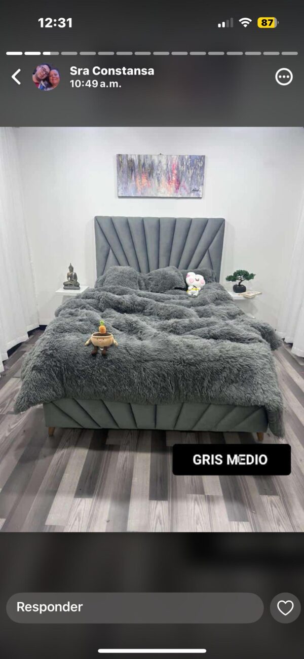 edredon unicolor peludo - Imagen 4