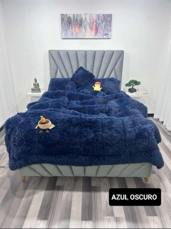 edredon unicolor peludo